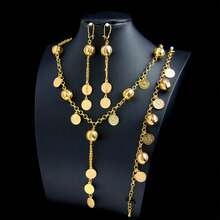 1 Set Dubai Vintage Wedding Jewelry Set 21k Gold Plated Arabic Muslim Punk Hip Hop Necklace Middle Eastern Women Jewelrys - Jewelry Set - View 5