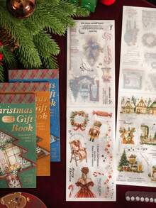 18 adesivos recortados com tema de Natal, material duplo, adequados para scrapbooking, presentes, escritório, casa, etiquetagem, etiquetas, sala de aula, brinquedos, agenda de estudantes, decoração vintage criativa faça você mesmo