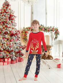 男孩1件套聖誕圖案家居服套裝 - 彩色 - 查看 2
