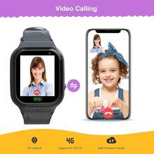 4G Kids Smart Watch - Boys Girls GPS Tracker Kids Smartwatches Phone Watch Video Call SOS Alarm Voice Chat And Touch Screen Game Real Time Tracking Smartwatch For Age 3-12 (Pink) - Đen - Xem 3