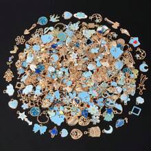 10/20/30/50/80/100 件简约粉色珐琅 + 金合金随机混合心形、五角星、大象、叶子吊坠，适用于包包装饰，手工 DIY 珠宝制作项链手链耳环配件 - 粉紅+金 - 查看 22