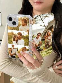 1pc Personalized Double-Sided Photo Notebook/Phone Case For Valentine's Day, Couples, Pets, Compatible With IPhone 16 Pro Max/16 Plus/16 Pro/16/11/11 Pro Max/12/12 Pro/12 Pro Max/13/13 Pro/13 Pro Max/14/14 Plus/14 Pro/14 Pro Max/15/15 Plus/15 Pro/15 Pro Max/7/8 Plus/XR/XS Max/X - Clear - View 3