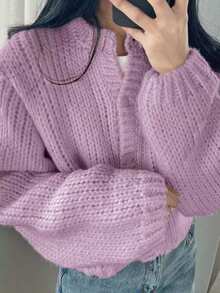 Chaqueta de punto de estilo perezoso y suave de atmósfera de ocio de otoño e invierno EAVA