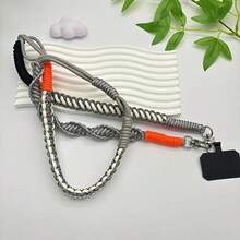 带花边绳的长挂绳手机带、可调节斜挎电话线、手工编织防丢失手机带、通用女士手机链、带系绳的手机腕带、尼龙手机腕带 - 彩色 - 查看 10