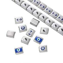 1/5pcs 9*10mm Stainless Steel Square Eye Pattern Modular Bracelet Welded Inlay, Durable & Non-Falling DIY Handmade Bangle Accessories, Creative Jewelry Craft Supplies