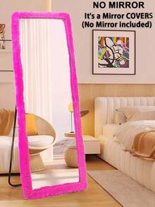 1 Pc Mirror Covers, Plush Floor Mirror Cover, Christmas Decorations, Girl Gift, Suitable For Ultra-Soft Non-Slip Cover Self-Standing Multi-Size Mirror Cover 64"X21" Full-Length Mirror Cover Warm Decoration, Suitable For Living Room Bedroom Cloakroom Full-Length Mirror, TV Cover (Multi-Color) - 彩色 - 查看 14