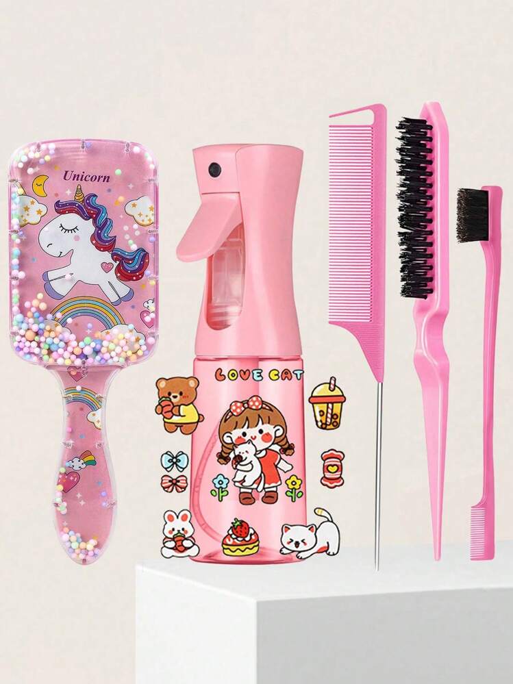 Miniature Cartoon Comb And A Set Of Continuous Spray Bottles With Cartoon Patterns - 4/6/8 Set,Brush,Hair Brushes,Edge Brush,Brush Hair,Hair Comb,Comb Hair,Detangling Brush,Ball Brush,Mini Hair Brush,Hair Brush Set,Wooden Comb,Hair Brush,Hairbrush,Hair Combs,Barber,Hair Tools,Hair Products,Hair Accessories,Slick Back Brush,Hair Care,Hair Comb,Barber Accessories,Comb Hair,Curly Hair Brush,Travel,Hair Stuff,Detangling Brush,Ball Brush,Mini Hair Brush,Hair Accessories,Curly Hair Products,Hairdressing Equipment,Christmas,Barber Accessories,Hair Accessories,Hairdressing,Wooden Comb, Comb, Slick Back Brush, Hairbrush, Edge Brush, Brush Hair, Hair Comb, Hair Brush Set, Comb Hair, Mini Hair Brush, Detangling Brush,Hair Products, Hair Tools, Hair Stuff, Hair Care, Curly Hair Brush, Barber, Barber Accessories, Hairdressing Equipment,Travel Essentials,Hairstyle,Hairdressing - Multicolor - View 4