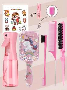 Miniature Cartoon Comb And A Set Of Continuous Spray Bottles With Cartoon Patterns - 4/6/8 Set,Brush,Hair Brushes,Edge Brush,Brush Hair,Hair Comb,Comb Hair,Detangling Brush,Ball Brush,Mini Hair Brush,Hair Brush Set,Wooden Comb,Hair Brush,Hairbrush,Hair Combs,Barber,Hair Tools,Hair Products,Hair Accessories,Slick Back Brush,Hair Care,Hair Comb,Barber Accessories,Comb Hair,Curly Hair Brush,Travel,Hair Stuff,Detangling Brush,Ball Brush,Mini Hair Brush,Hair Accessories,Curly Hair Products,Hairdressing Equipment,Christmas,Barber Accessories,Hair Accessories,Hairdressing,Wooden Comb, Comb, Slick Back Brush, Hairbrush, Edge Brush, Brush Hair, Hair Comb, Hair Brush Set, Comb Hair, Mini Hair Brush, Detangling Brush,Hair Products, Hair Tools, Hair Stuff, Hair Care, Curly Hair Brush, Barber, Barber Accessories, Hairdressing Equipment,Travel Essentials,Hairstyle,Hairdressing - Multicolor - View 4