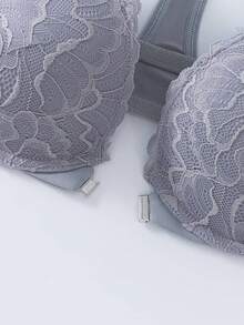 6 件女士蕾丝钢圈聚拢文胸，时尚性感前扣内衣文胸 - 彩色 - 查看 7