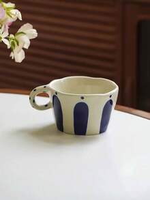 1 件简约条纹格纹陶瓷杯，早餐牛奶燕麦杯，家用下午茶咖啡杯，果汁饮料杯，情侣水杯，送给家人和朋友的节日礼物杯 - 彩色 - 查看 15