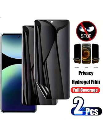 2 Peças Película de Proteção de Tela de Telefone Móvel Antiespionagem de Gel de Água, Filme Macio Adequado para Redmi Note 8/9/10/Série 11/11 Pro/11 Pro+ 5G/12/12 Pro 4G/12 Pro 5G/12 Pro+/13 4G/13 5G/13 Pro 4G/13 Pro 5G/13 Pro+/14 4G/14 5G/14 Pro 4G/14 Pro 5G/14 Pro+ Protetores de Tela Essenciais, Aplicável a Protetor de Tela Diário, Escritório, Protetor de Tela Privada Doméstica Acessórios de Telefone