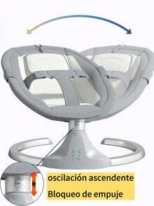 Mecedora eléctrica para bebés con mosquitera y música, mecedora relajante para niños, libera las manos de mamá - Gris - Ver 4