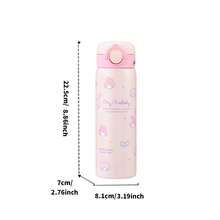 Miniso 1 buah Botol Minum Vakum Berinsulasi Tutup Flip Ajaib Stainless Steel 316, Kapasitas Besar 500ml/16.91oz, Desain Tutup Flip, Isolasi Tahan Lama, Cocok untuk Penggunaan Sehari-hari - Berwarna merah muda - View 9