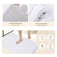 Bathroom Rugs Sets 3, Non Slip Bath Mats Washable - Soft Shaggy Microfiber Shower Rugs With Toilet Floor Mat,White - As Picture 415 - View 4