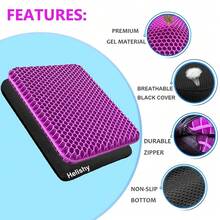Gel Seat Cushion, Double Thick Egg Gel Cushion For Pressure Pain Relief, Breathable Wheelchair Cushion Chair Pads For Car Seat Office Chair (16x14x1.65inch)-973700 - 3-violet1614165 inch - Xem 4