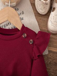 Set di abito a blocchi di colore in maglia a righe con spalla scoperta, maniche lunghe, collo rotondo, fiocco, patchwork in finta pelle, orlo a-line, adatto per uso quotidiano, casa, esterno, sport in primavera e autunno - Rosso e nero - Visualizzare 5