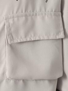 Tween Boy Loose Fit Outdoor White Letter Print Shirt, Autumn