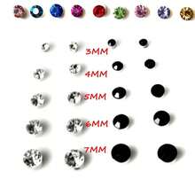 Magnetic Fake Earring Studs No Piercing Crystal Round Shape Men/Women Stimulating Acupoints 3/4/5/6/7MM 12 Pairs/Set - Multicolor - View 4
