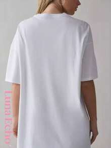 BEVERLY HILLS 90210 LOS ANGELES COUNTY 100% Cotton Summer Women's T-Shirt TEE With Letter Graphic Prints. Suitable For Wearing In Casual Places Or At Home. - 白色 - 查看 2