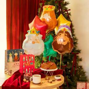 Juego de 3 globos de papel de aluminio navideños de los Tres Reyes Magos - 50 x 40 cm - Adecuado para helio - Globo de fiesta - Decoración navideña - Tres Reyes Magos - DISEÑO ÚNICO