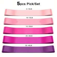 1pc/5pcs Yoga Resistance Bands, Suitable For Full Body Fitness, Glute, Leg And Arm Stretching, Ideal For Yoga And Pilates Workouts At Home, Portable Fitness Equipment, Rubber Resistance Bands, Yoga Gym Elastic Candy Strength Pilates Cross-Training For Women Weight Lifting