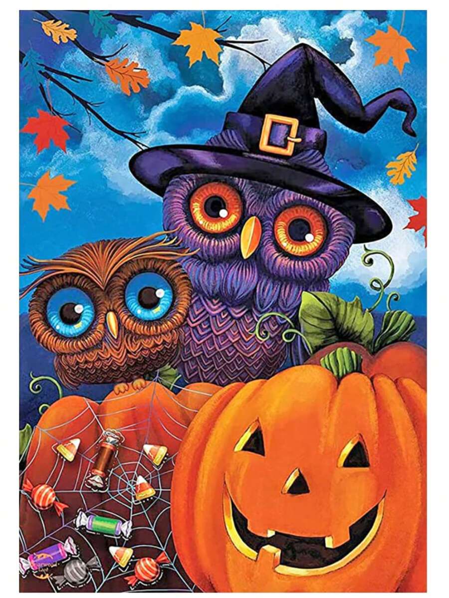 Kit de pintura de diamantes 5D - Pintura de diamantes sin marco de Halloween DIY, manualidad de mosaico creativo apta para principiantes y adultos, excelente para decoración de pared del hogar y regalos, decoraciones, regalos de Halloween