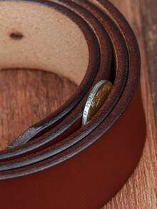 1pc COWATHER Vintage Men's Belt, Minimalist Pin Buckle Leather Belt XF002 - Multicolor - View 9