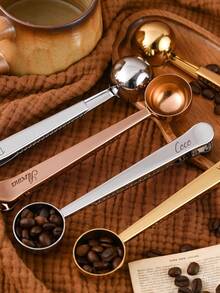 Custom Coffee Scoop And Clip,Personalized Coffee Measuring Spoon,Gift For Coffee Lover,Coffee Bag Clip,Custom Coffee Lover's Gift