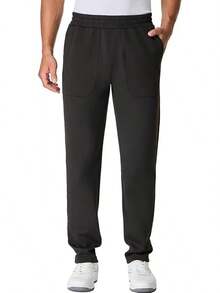 34"/36" Inseam Mens Tall Sweatpants Water Resistant Fleece Lined Pants Men With 3 Pockets Workout Joggers-2025 - 黑色 - 查看 1