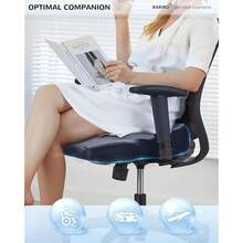 Enlarged 19.7" Gel Seat Cushion, Egg Gel Chair Pads For Wheelchair Pressure Coccyx Sciatica Pain Relief, Cooling Desk Seat Cushion For Kayak, Car, Office Chair Long Sitting[Black]-657741 - 黑色19716135英寸 - 查看 7