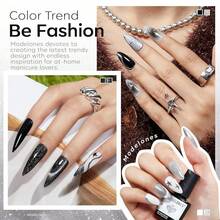 Cat Eye Gel Nail Polish Set, 6 Colors 9D Glassy Cat Eye Glitter Gel Polish Black Red Purple Blue Silver Brown Nail Polish All Seasons With Magnet Soak Off Led DIY Salon Gift-842643 - A-2午夜星塵 - 查看 4