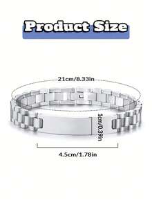 1pc Custom Personalized Stainless Steel Men's Bracelet, Customized Watch Strap Bracelet Personalized Name Bracelet For Men Name Dad Bracelet For Husband Father Unique Ideal Gifts For Him Boyfriend, Dad, Family, Friends, Son, Grandparents For Anniversaries