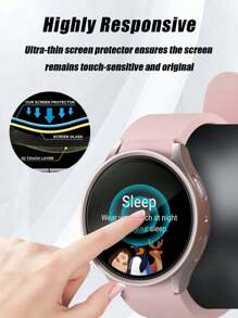 5 st. HD-skärmskydd i härdat glas, kompatibel med Galaxy Watch7, stötsäker, enkel att installera, klockvänlig, kompatibel med Galaxy Watch4 5 Pro 6 Classic 40 mm 44 mm 43 mm 47 mm vattentät fallskyddande reptålig fingeravtrycksskyddande heltäckande