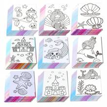 Livro de colorir DIY com tema de sereia para crianças, livro de atividades de desenho e rabiscos divertido e criativo com cenas subaquáticas mágicas, ideal para rabiscar, esboçar e aprender sobre criaturas marinhas, ótimo para amantes de sereias e jovens artistas aspirantes
