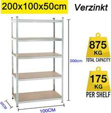 Vandise HEAVY-DUTY SHELVING 170x75x30 Cm | 175 Kg Per Shelf | 5 Height-Adjustable Shelves | SCREWLESS Design | Metal Storage Shelving For Garage, Basement, Workshop | Complete Set | Industrial-Grade Up To 875 Kg (Total) | Quick Assembly | Steel Frame | Ideal For Tools, Tires, Beverage Crates, Files, And Pantry Storage | Space-Saving | Rust-Proof Coating | Storage Organization | For Households And Businesses | Extremely Stable | Moisture-Resistant | Heavy-Duty Storage System | Universally Applicable (Workshop, Supermarket, Office, Garden Shed, Food Storage, Wine Storage, Archive, Hobby Room) | Shelving Without Drilling | Maintenance-Free | Heavy-Duty | Suitable For Euro Pallets | Stacking Shelving | Easy To Assemble | Robust Industrial Shelving - Bạc - Xem 10