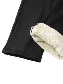 1 Conjunto Terno Esportivo com Forro de Fleece com Capuz para Homens, Outono/Inverno, Conjunto de 2 Peças À Prova de Vento para Ciclismo, Caminhada, Pesca ao Ar Livre