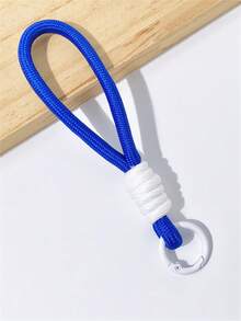 1pc/3pcs/5pcs/10pcs Colorful Handmade Braided Rope Keychain, Backpack Charm, Anti-Loss Key Ring Phone Accessory Polyester Short Rope Pendant Phone Case Key Chain - Colorblock Weaving - View 12
