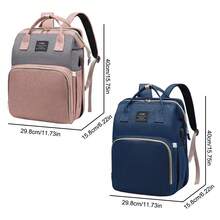 Baby Mommy Diaper Backpack Portable Baby Travel Bassinet Bag With Portable Changing Pad With 13 Pockets Mommy Bag Crib (PINK/BLUE) - Màu xanh hải quân - Xem 11