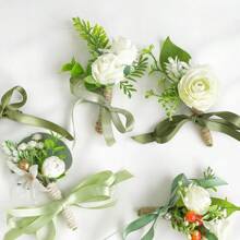 150 Meter 6 Pack grünes Satinband in verschiedenen Uni-Farben für Basteleien, Weihnachten, Geschenkverpackung, Hochzeit, Blumensträuße, Einladungen, Haarschleifen