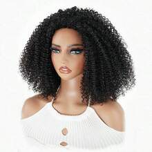 Upgrade 3 IN 1 Half Wig With Drawstring Seamless Clip Ins Flip Over Kinky Curly Half Wigs Human Hair Glueless Wigs No Glue No Lace For Women 200% Density 26 Inch - Natural Black - 查看 1