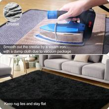 Soft Shag Rugs For Bedroom, Black Fluffy Shaggy Rugs For Living Room, Luxury Modern Plush Carpet Girls Boys Room Dorm Indoor Home Decor, Upgrade Non-Slip - 黑色 - 查看 9