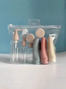 1 件可挤压塑料可再填充旅行瓶，适用于沐浴露、洗发水、化妆品返校