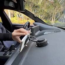 1pc Black Suction Cup Vacuum Adsorption Car Navigation Magnetic Phone Holder, Multi-Function Rotatable Car Magnetic Phone Mount - Multicolor - View 6