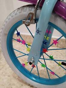 30/60 Stück bunte Fahrrad Speichen Perlen Plastikclips, universelle Fahrrad Rad Dekorationen, passend für die meisten Standard Fahrrad Speichen - Sternform, Farbverlauf - Verschiedenfarbig - Übersicht 4