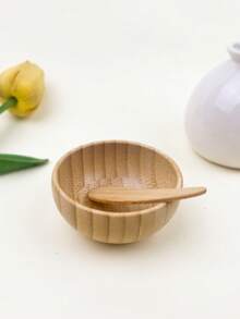 2 件竹制面膜碗和搅拌棒套装，迷你 67 毫米 DIY 面膜搅拌工具 - 卡其色 - 查看 9