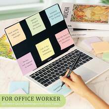 3x3 Inch Pop-Up Sticky Notes, 6pcs Candy Color Note Pads, 50 Sheets Per Pad, 1/6/12 Pads, Total 50/300/600 Sheets, Individually Packaged, Easy To Stick, Suitable For Home, Office, Notebooks - Multicolor - View 4