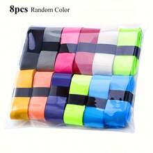 8pcs Anti-Slip Sweat-Absorbent Tennis Racket Grip Tape, Durable Mixed Color - Tennis Sports Accessory, Essential Tool For Playing