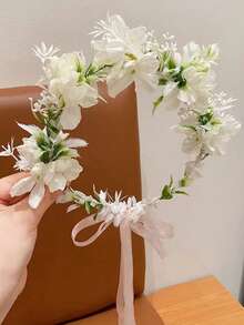 1件/2件/3件装仙女粉色花朵头饰，森林风格花卉头饰，女孩和女士拍照道具发饰，锐舞派对配饰，皇冠，头饰，服装皇冠，发饰花环，头花环，发藤，发圈，准新娘，粉色发夹，婚礼，女士夏威夷服装，情人节配饰，春季 - 彩色 - 查看 19