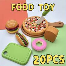 Bộ đồ chơi nhà bếp mini cho trẻ em, bao gồm pizza, bánh mì kẹp thịt và xúc xích | Bộ đồ chơi nhà bếp mini cao cấp, chi tiết thực phẩm chân thực và thiết kế cắt và chia sẻ tương tác, phụ kiện thực phẩm nhập vai, kích thích trí tưởng tượng, thúc đẩy học tập sớm. - Nhiều màu - Xem 3