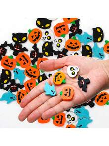 50/100 piezas de gomas de borrar mini de Halloween, gomas de borrar de lápiz con diseños de calabaza, fantasma y murciélago a granel para regalos, recompensas, bolsas de regalo de fiesta de Halloween, decoración de Halloween - Multicolor - Ver 9